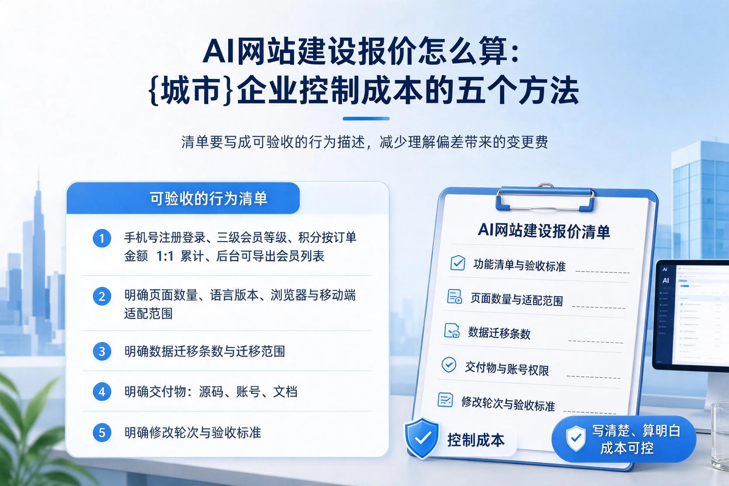 AI网站建设报价怎么算:塔城企业控制成本的五个方法